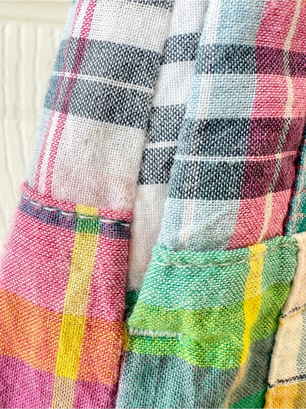 Talbots Madras Plaid Patchwork Skirt Size 2 Preppy Colorful Old Money Hamptons - Picture 7 of 9